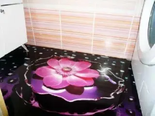 Наливной пол с 3D рисунком для напольного покрытия ванной комнаты